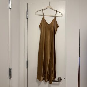 Nili Lotan Bronze Slip Midi Dress